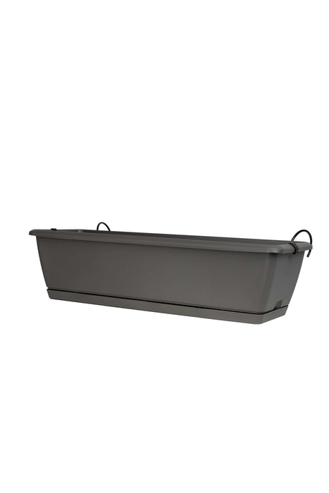 Planters Pride Ovaho 60cm Long Hanging Fence Trough, Stone Grey Plastic Planter