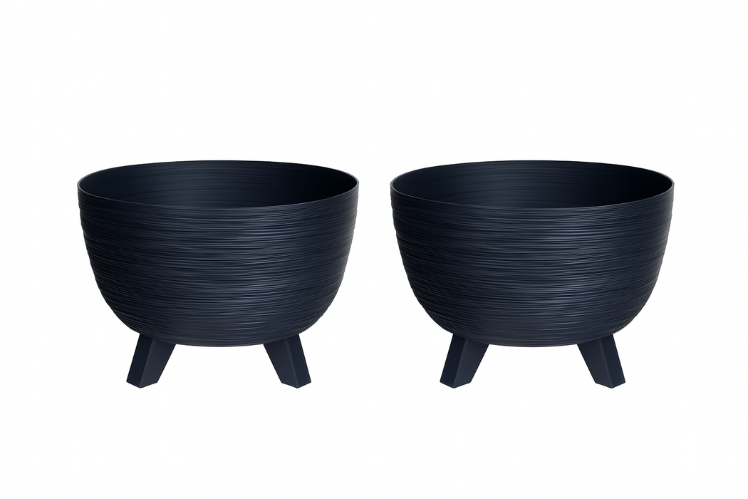 Planters Pride Futura 24/40cm Recycled Plastic Plant Pot, Earth Green/Anthracite Self-Watering Pot