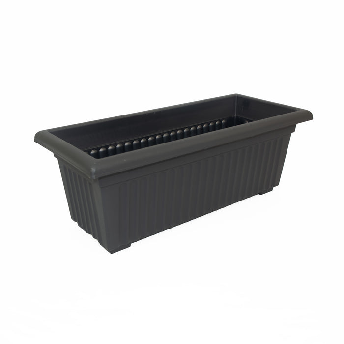 Planters Pride Vulcan 72cm Long Rectangular Planter Black Plastic Window Box