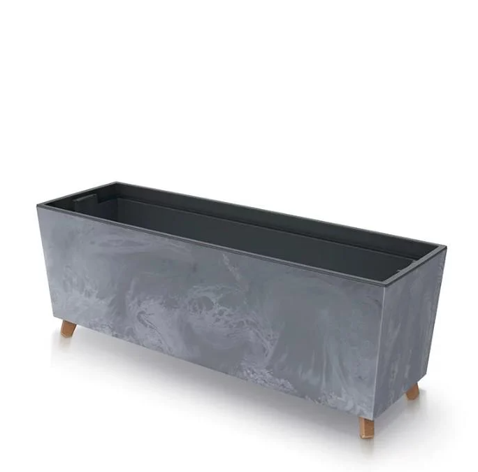 Planters Pride Quadro 77cm Raised Rectangular Plastic Planter, 27L Self-Watering