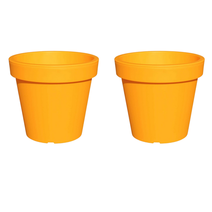 Planters Pride Aura 47.5cm Large Plastic Plant Pot Yellow/Orange 70L Planter