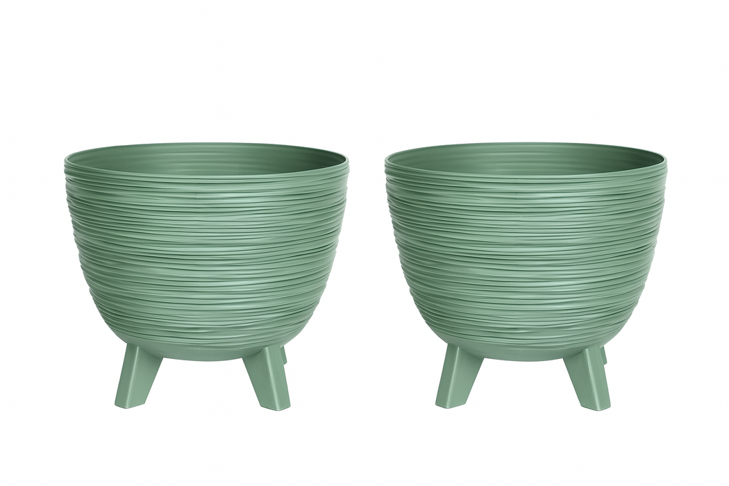 Planters Pride Futura 24/40cm Recycled Plastic Plant Pot, Earth Green/Anthracite Self-Watering Pot