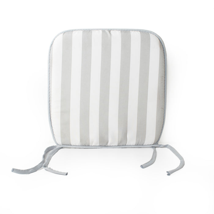 Sunlit Haven 39x39cm Outdoor Cushions for Chairs, Grey & White Striped Chair Pad