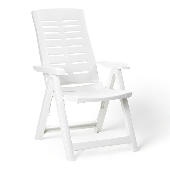 Sunlit Haven 'Yuma' Folding Garden Chair with Arms in White