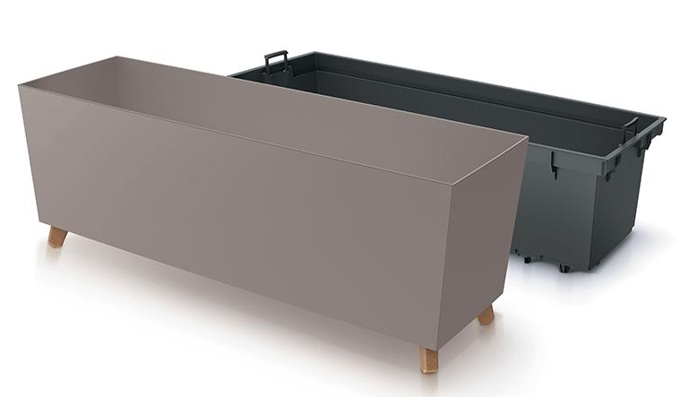 Planters Pride Quadro 77cm Raised Rectangular Plastic Planter, 27L Self-Watering