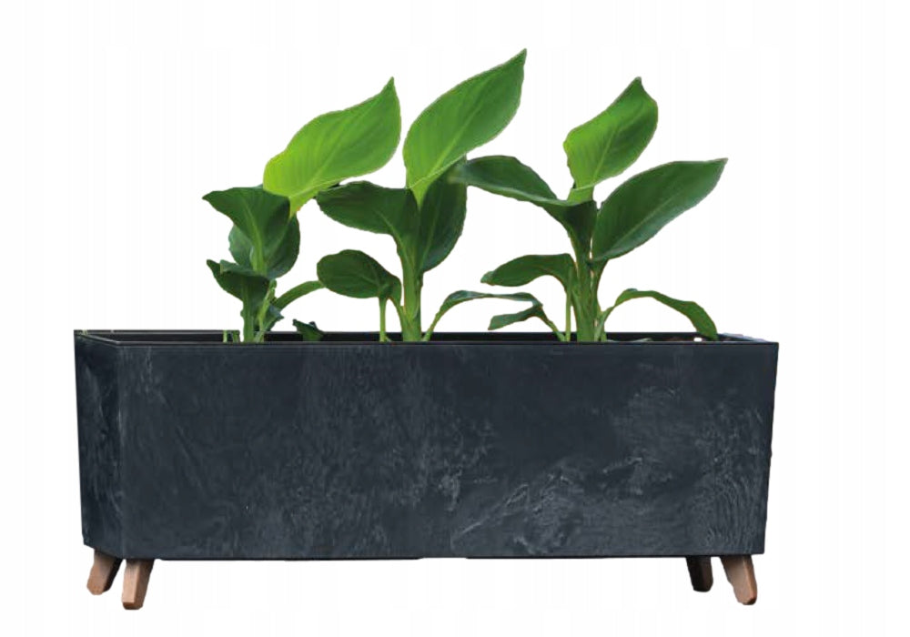 Planters Pride Quadro 77cm Raised Rectangular Plastic Planter, 27L Self-Watering