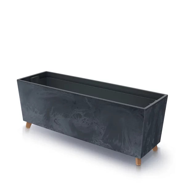 Planters Pride Quadro 77cm Raised Rectangular Plastic Planter, 27L Self-Watering