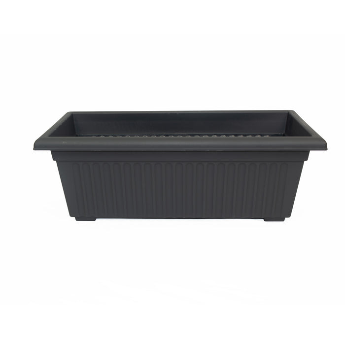 Planters Pride Vulcan 72cm Long Rectangular Planter Black Plastic Window Box