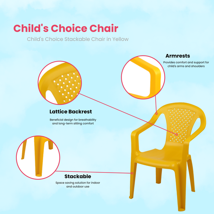 Tots World Children's Chair | Kids Vibrant, Stackable, Durable, Indoor & Outdoor