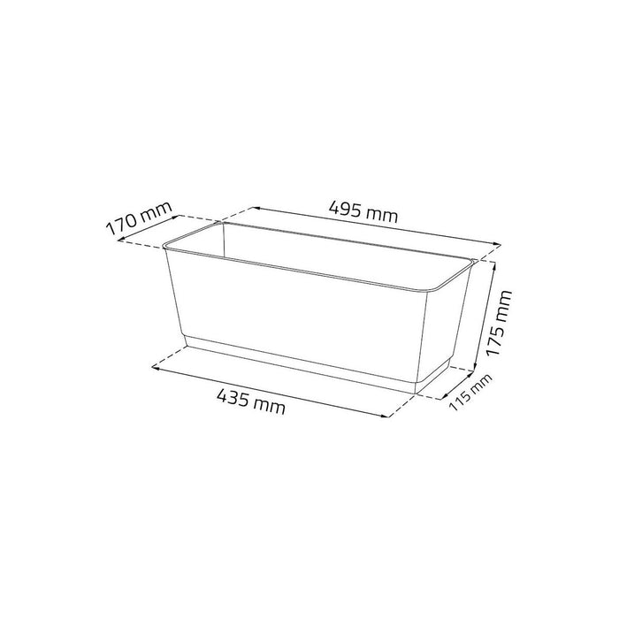 Planters Pride Windo 50cm Plastic Rectangle Window Plant Pot, Anthracite
