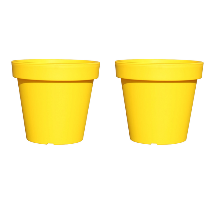 Planters Pride Aura 47.5cm Large Plastic Plant Pot Yellow/Orange 70L Planter