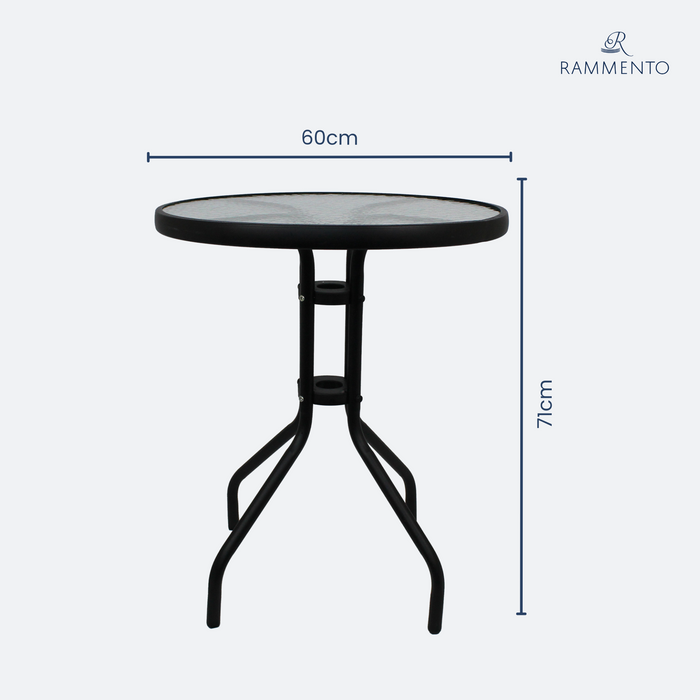 Rammento Indoor/Outdoor Bistro Table | 71x60cm Patio Garden Drinks Table