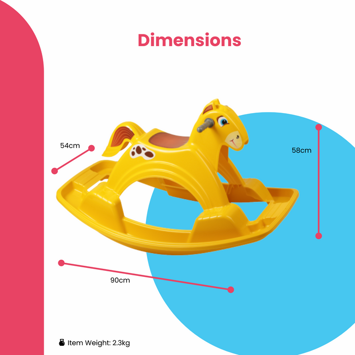 Tots World Rocking Horse Yellow Lightweight Indoor/Outdoor Kids Ga Tots World Rocking Horse Yellow Lightweight Indoor/Outdoor Kids Ga