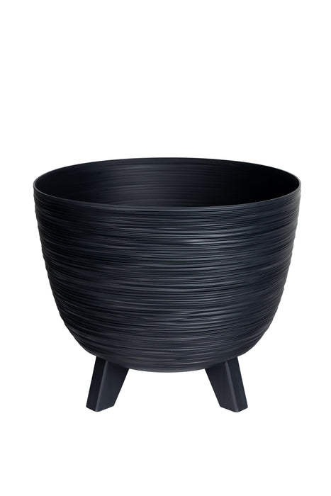 Planters Pride Futura 40cm ⌀ Ribbed Plant Pot, 26L Anthracite Raised Planter