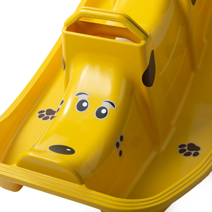 Tots World Little Explorers Yellow Trio Seesaw with Dog Sticker Balance & Sensory Toy 3-10