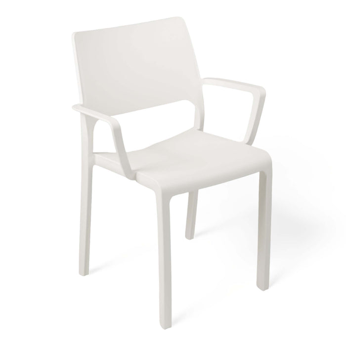Sunlit Haven Set of 4 Tramontana Stackable Plastic Chairs with Arms