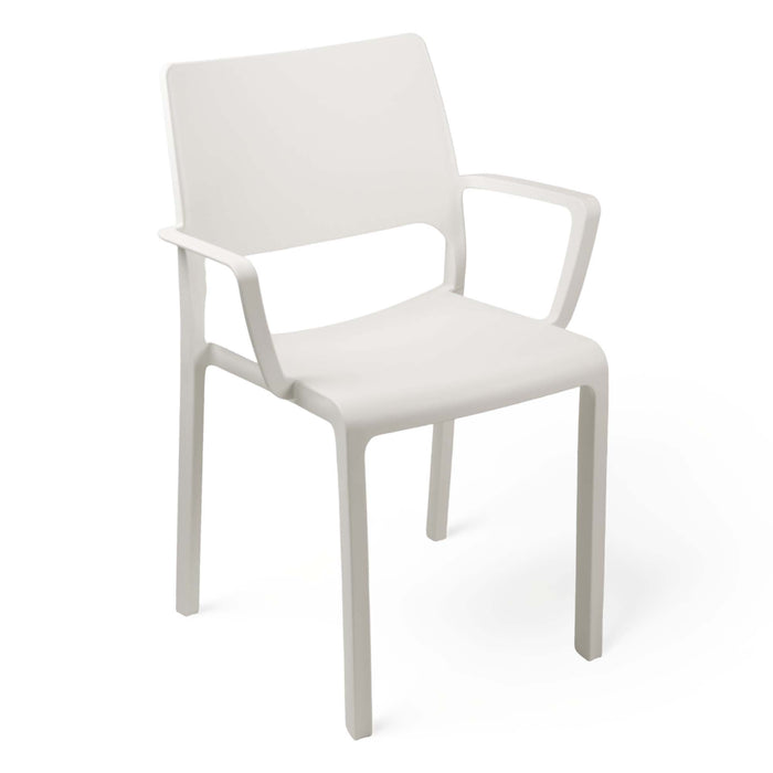Sunlit Haven Set of 4 Tramontana Stackable Plastic Chairs with Arms