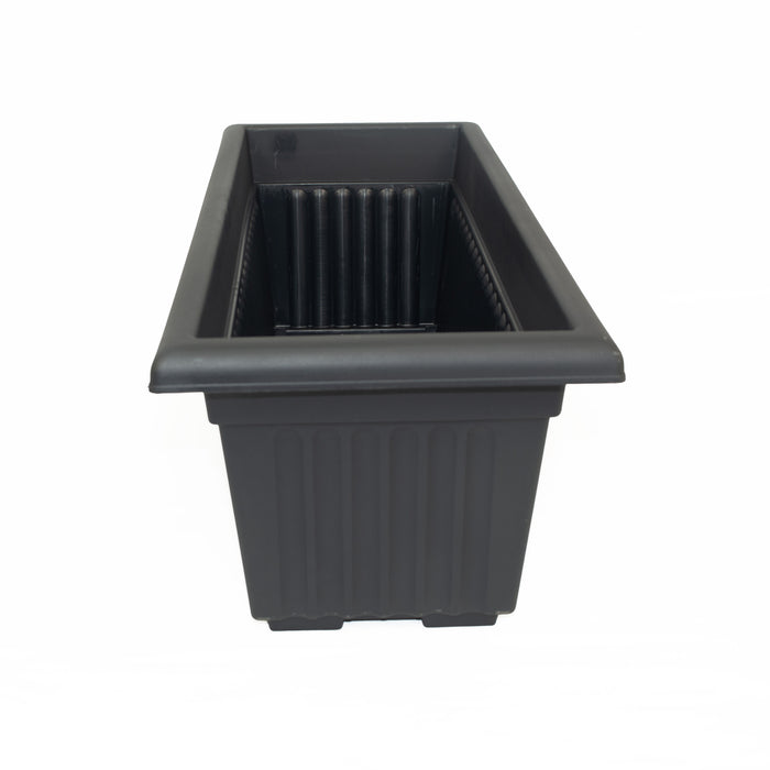 Planters Pride Vulcan 72cm Long Rectangular Planter Black Plastic Window Box