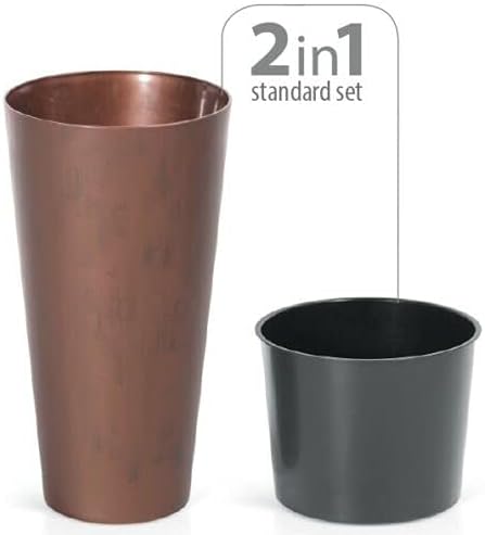 Planters Pride Cyclone Large 57cm Tall Plant Pot Copper 15/27L Plastic Planter