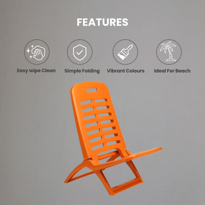 Sunlit Haven 'Crimdon' Folding Beach Chair in Orange