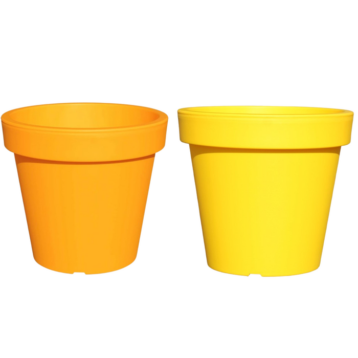 Planters Pride Aura 47.5cm Large Plastic Plant Pot Yellow/Orange 70L Planter