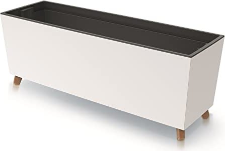 Planters Pride Quadro 77cm Raised Rectangular Plastic Planter, 27L Self-Watering