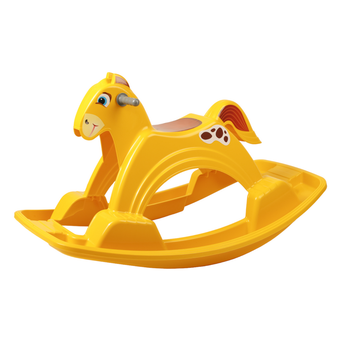 Tots World Rocking Horse Yellow Lightweight Indoor/Outdoor Kids Ga Tots World Rocking Horse Yellow Lightweight Indoor/Outdoor Kids Ga