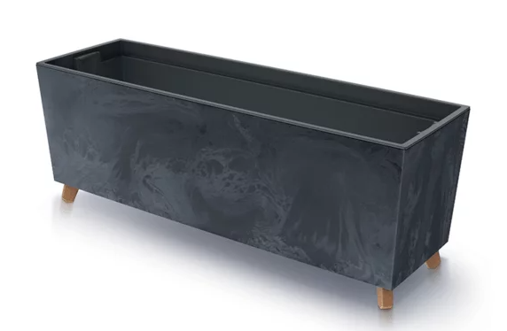 Planters Pride Quadro 77cm Raised Rectangular Plastic Planter, 27L Self-Watering