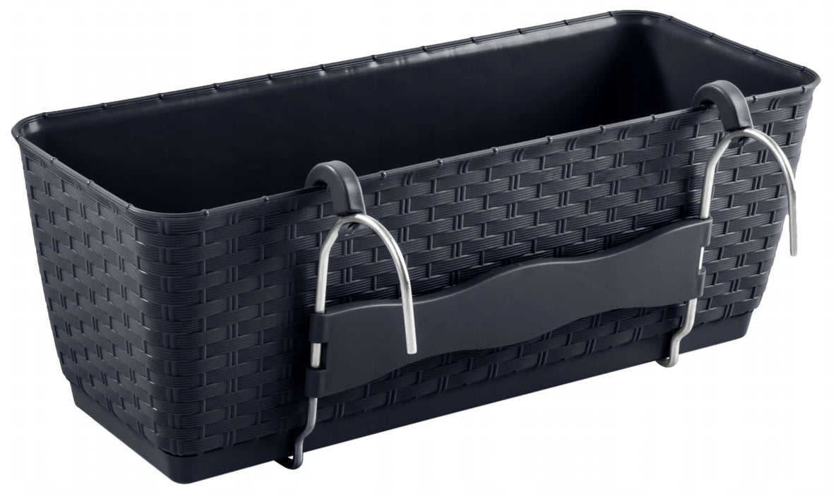 Planters Pride Windo 50cm Plastic Rectangle Window Plant Pot, Anthracite