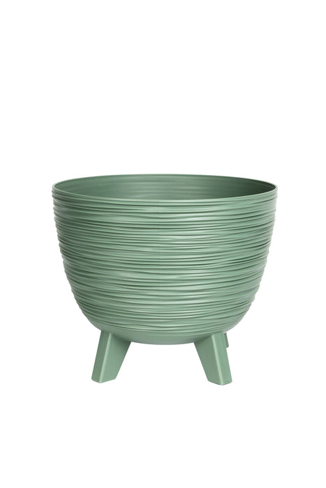 Planters Pride Futura 23.5cm ⌀ Ribbed Plant Pot, 5L Earth Green Raised Planter