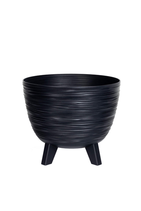 Planters Pride Futura 23.5cm ⌀ Ribbed Plant Pot, 5L Anthracite Raised Planter