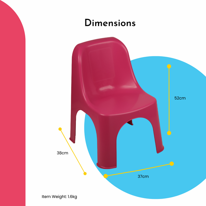 Tots World Children's Chair | Kids Durable, Stackable, Vibrant, Indoor & Outdoor