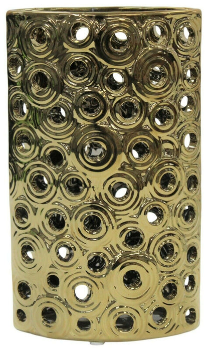 23cm Gold Metal Decorative Table Flower Vase With Holes Modern Home Decoration