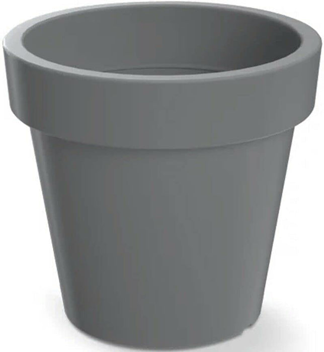 EXTRA Large 48cm Round Barrel Planter Plastic Plant Pot Stone Grey