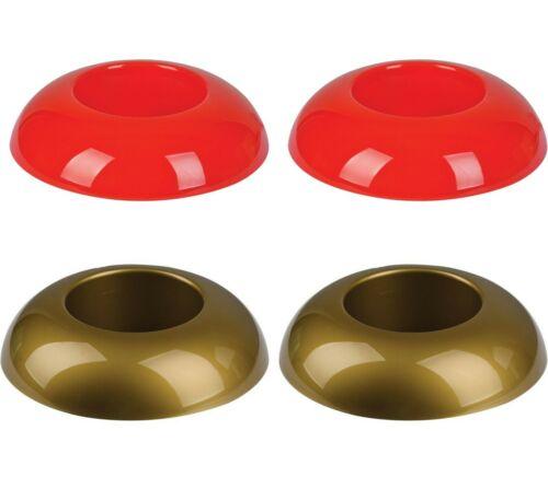Set of 4 Red & Gold Oasis Foam Containers Flower Plant Pot 12cm Round Brick Tray