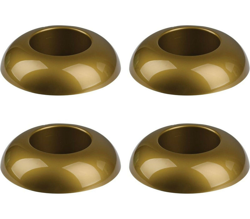 Set of 4 Gold Oasis Foam Containers Flower Plant Pot 12cm Round Brick Tray