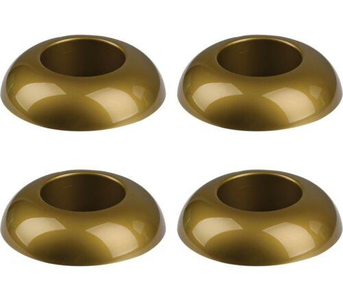 Set of 4 Gold Oasis Foam Containers Flower Plant Pot 9.5cm Round Brick Tray