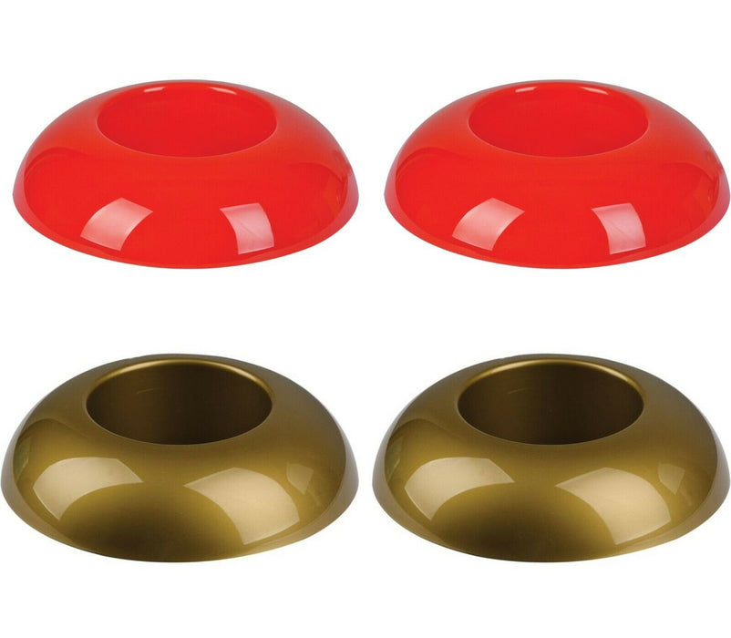 Set of 4 Red Gold Oasis Foam Containers Flower Plant Pot 9.5cm Round Brick Tray