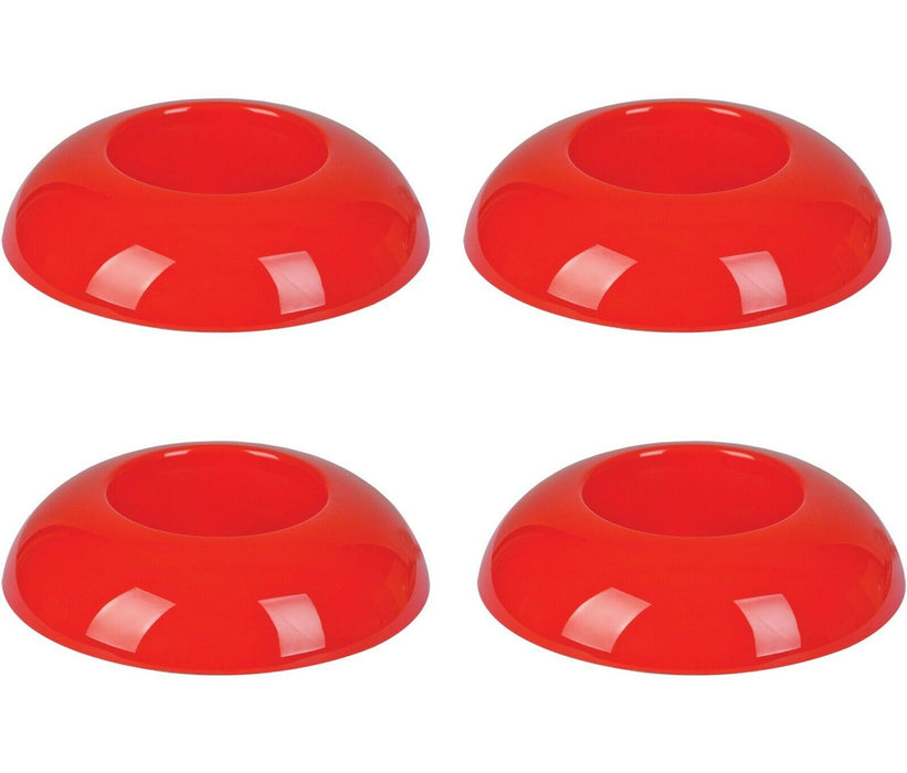 Set of 4 Red Oasis Foam Containers Flower Plant Pot 12cm Round Brick Tray