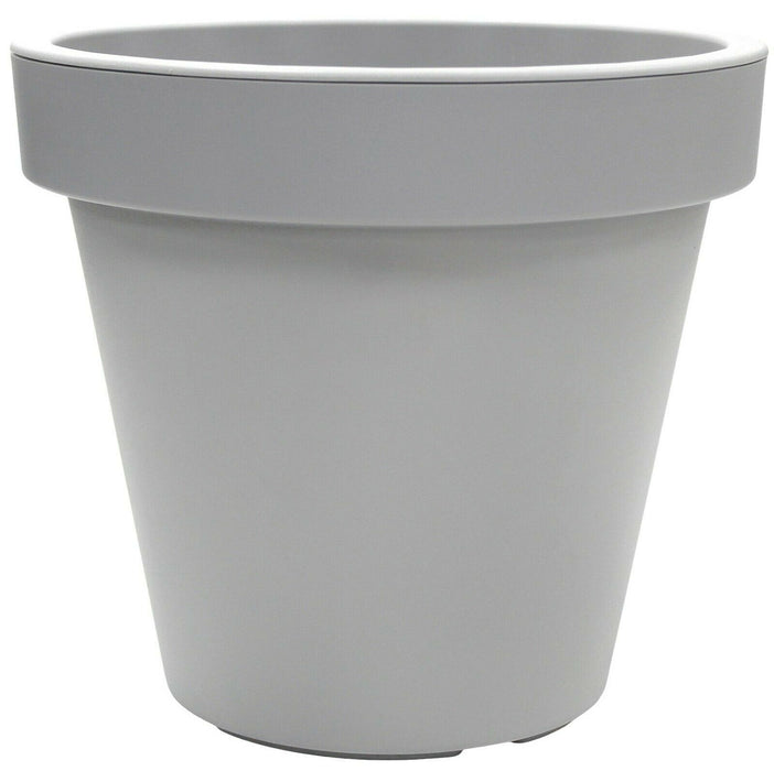 Light Grey 35cm Large Plant Pot Indoor Outdoor Planter No Drainage Holes