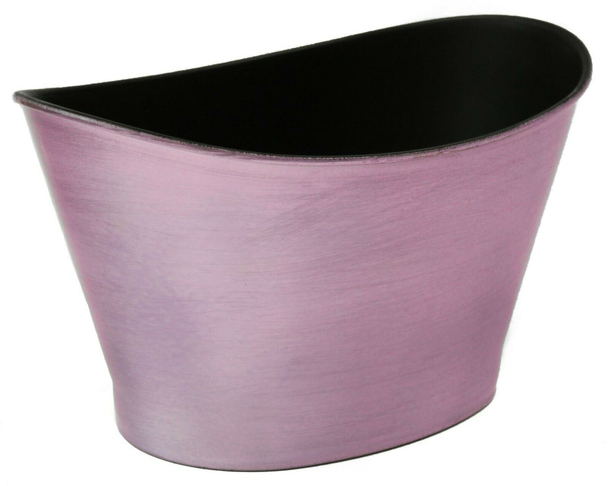 Medium 27cm Long Garden Oval Planter Plant Pot Indoor Metallic Purple Flower Pot
