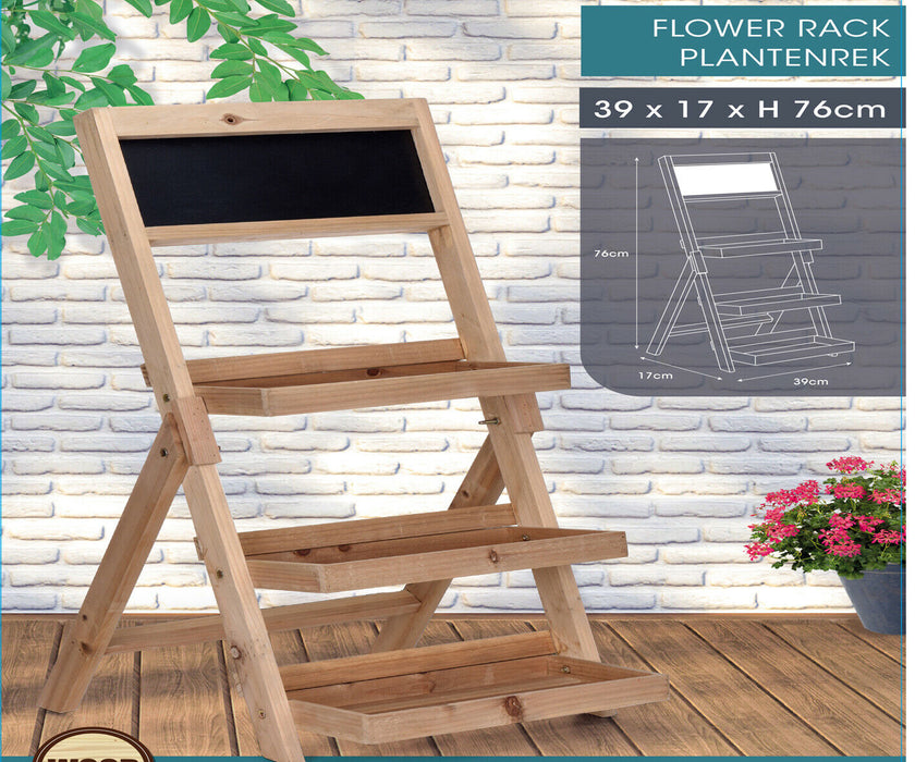 3 Tier Wooden Flower Rack Plant Pot Display Shelf Ladder Design Indoor Outdoor