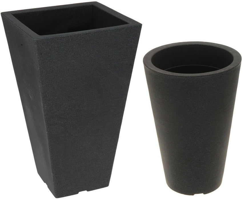 Large Plastic Indoor / Outdoor Plant Pots Charcoal