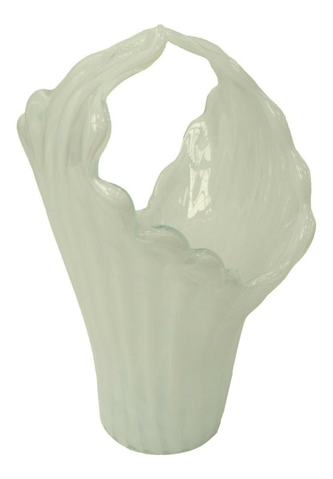 Handmade Murano Glass Vase Venetian Craftsmen Milk Glass White Flower Vase LARGE