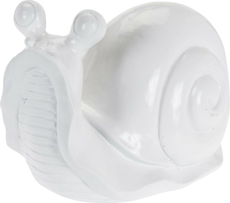 Large 35cm White Snail Garden Ornament Indoor Outdoor Pond Feature