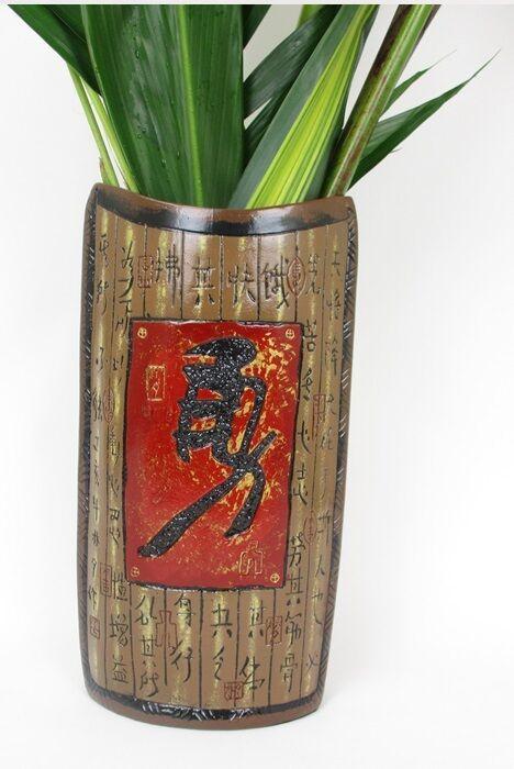 Large 36cm Traditional Ceramic Flower Vase Oriental Flower Vase Wide Mouth
