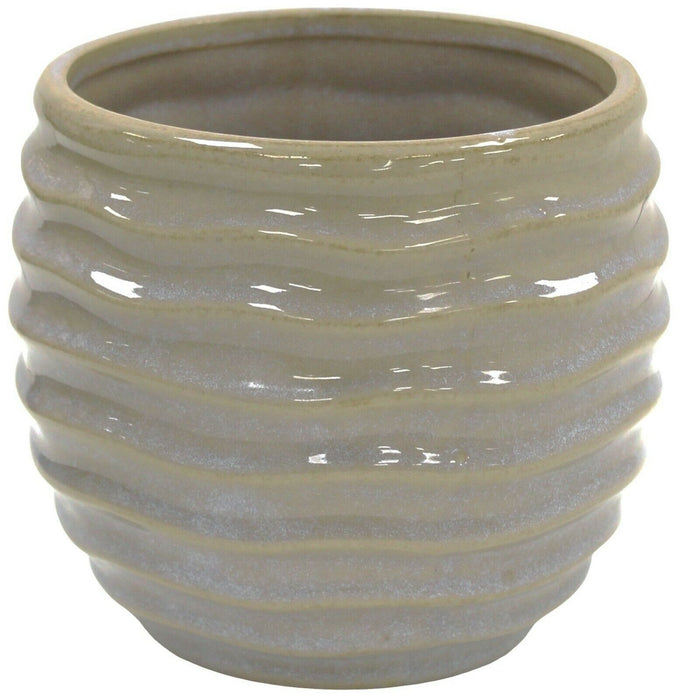 14cm Rippled Reactive Glaze Plant Pot Ceramic Flower Pot Planter Medium