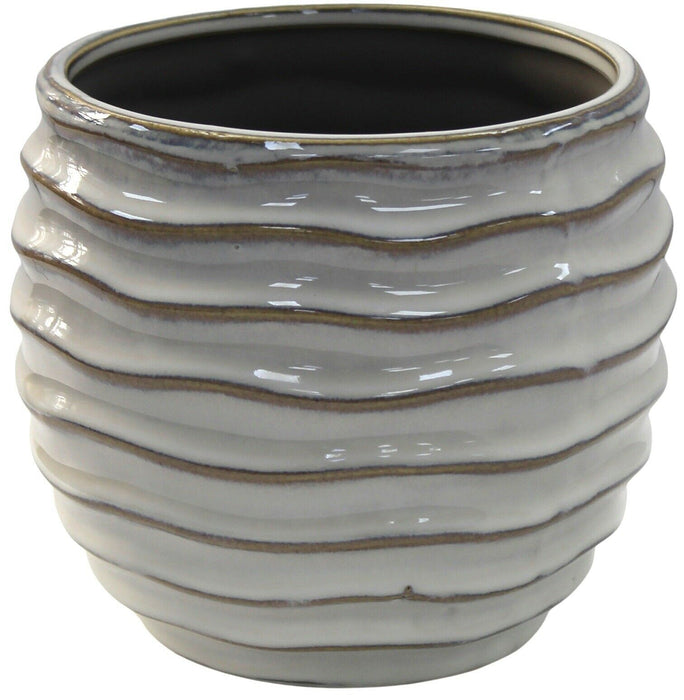 14cm Rippled Reactive Glaze Plant Pot Ceramic Flower Pot Planter Medium