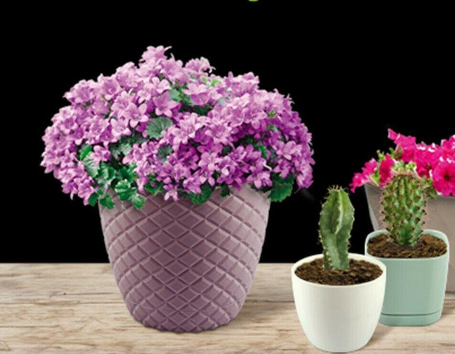 Large Pink Diamond Cut Modern Large Plant Pot Indoor / Outdoor 5.6L Planter