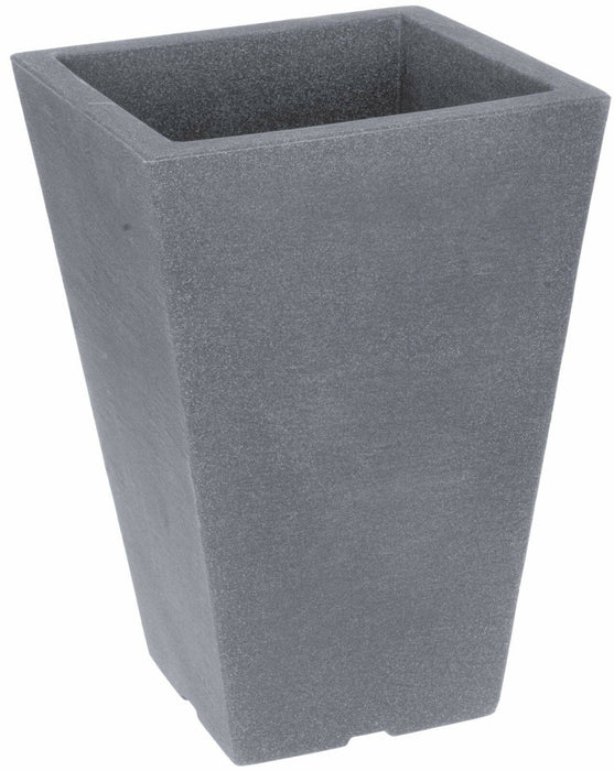 Tall Square Grey Indoor Outdoor Planter Plant Pot 35cm Tall Stone Effect
